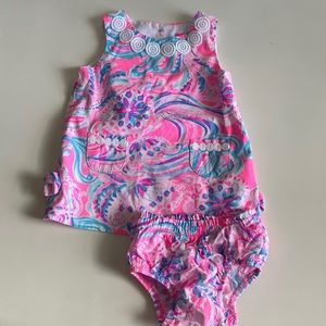 Lilly Pulitzer pink dress with bloomers size 6 to 12 months